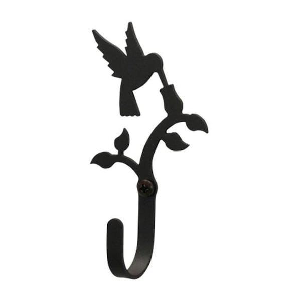 Village Wrought Iron WH-18-XS Hummingbird Wall Hook Extra Small - Black WH-18-XS - main